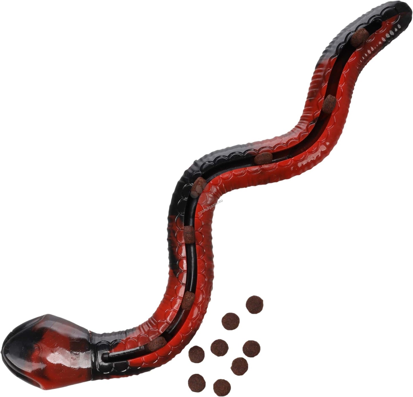 Flamingo Toy Sneaky Snake - играчка за лакомства от термопластичен каучук 42 / 13 / 5,5 см, червена