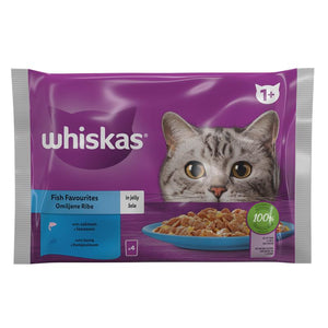 Whiskas Pouch Fish Mix - с месо от риба в желе 4 броя / 85 грама