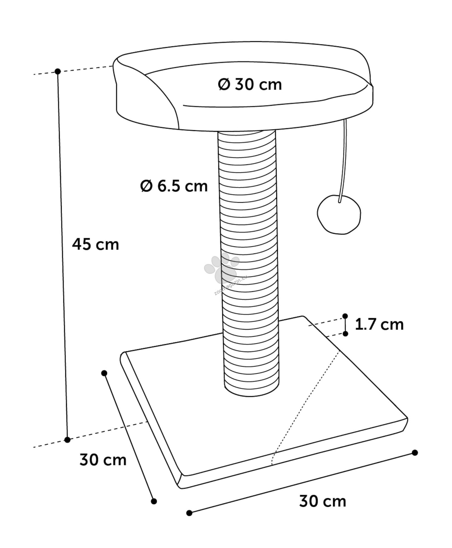 Flamingo Scratching Tree Clark - драскалка за котки 30 / 30 / 45 см