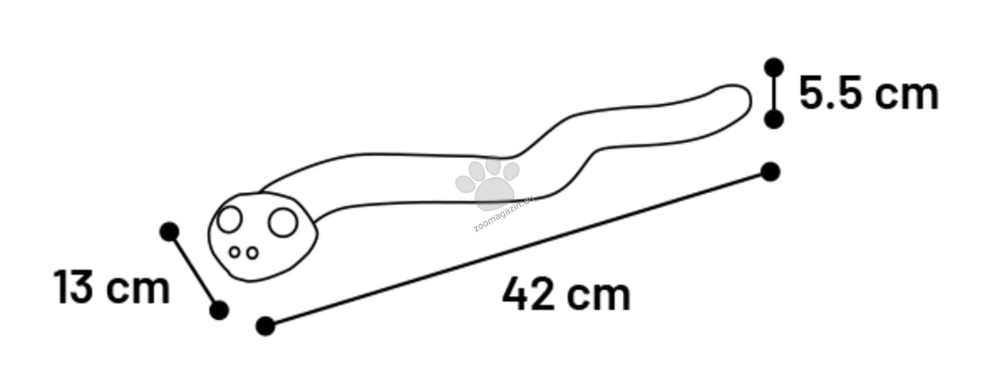 Flamingo Toy Sneaky Snake - играчка за лакомства от термопластичен каучук 42 / 13 / 5,5 см, жълта