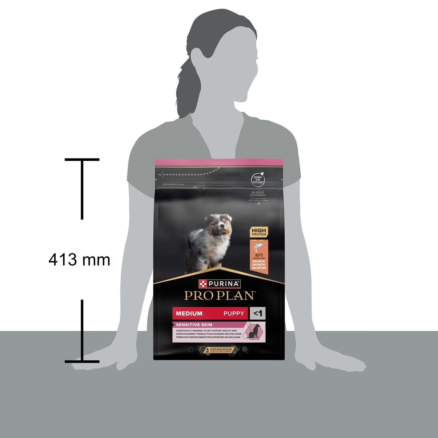 Pro Plan Medium Puppy Salmon - пълноценна храна със сьомга за кученца от средни породи 3 кг