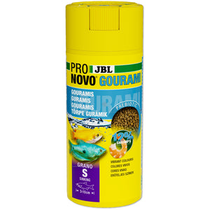 JBL ProNovo Gourami Grano Click S - основна храна за лабиринти риби с дължина 250 мл