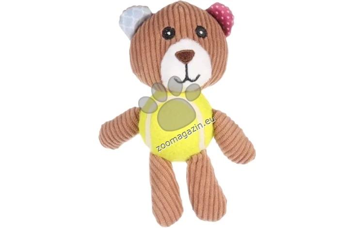FLAMINGO DT NILAK PUPPY PLUSH BEAR BROWN + TENNIS BALL - плюшено мече с тенис топка 15 см.