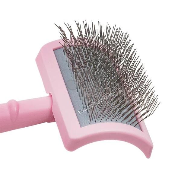 Tauro Pro Line Brush L - пластмасова четка с тънки и меки зъби 17,5 / 10,6 / 6,2 см, розов