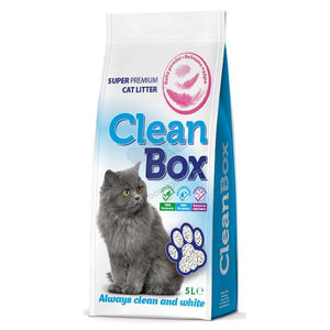 Clean Box Super Premium - постелка за котешка тоалетна от бял бентонит / бебешка пудра / 5 л.