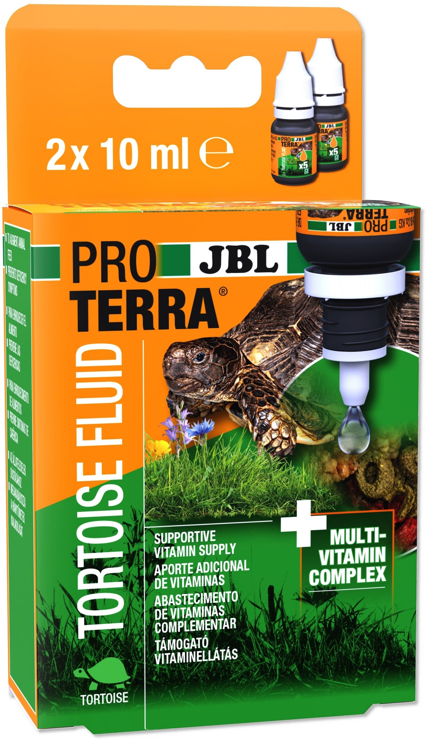 JBL ProTerra Tortoise Fluid - течни мултивитамини за сухоземни костенурки за обогатяване на храната 20 мл