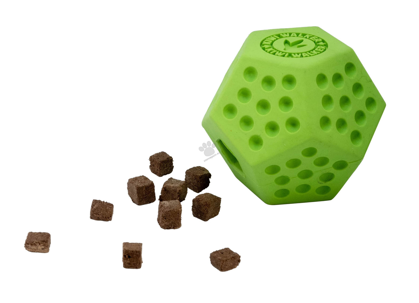 Kiwi Walker Lets Play Dodecaball Mini Green - гумена играчка за лакомства 4 см, зелен