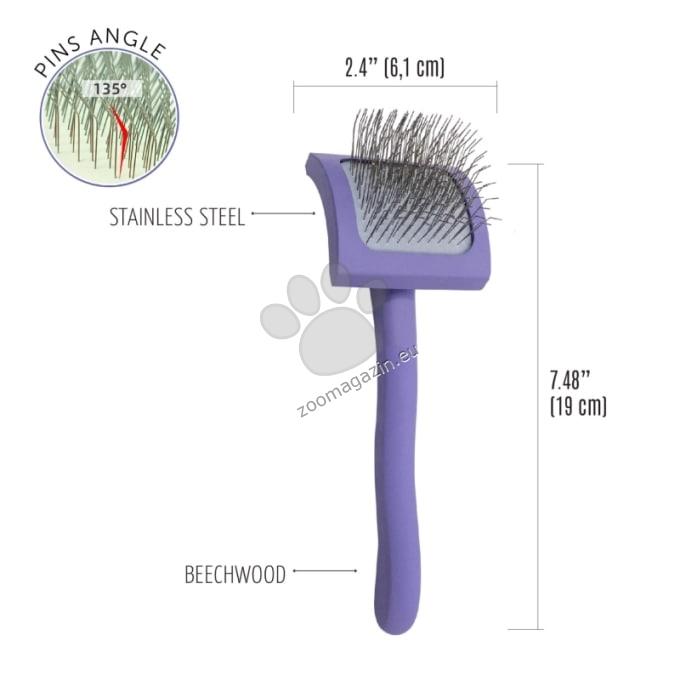 Tauro Pro Line Curved Wooden Brush - извита дървена четка 6,1 / 19 см, лилав