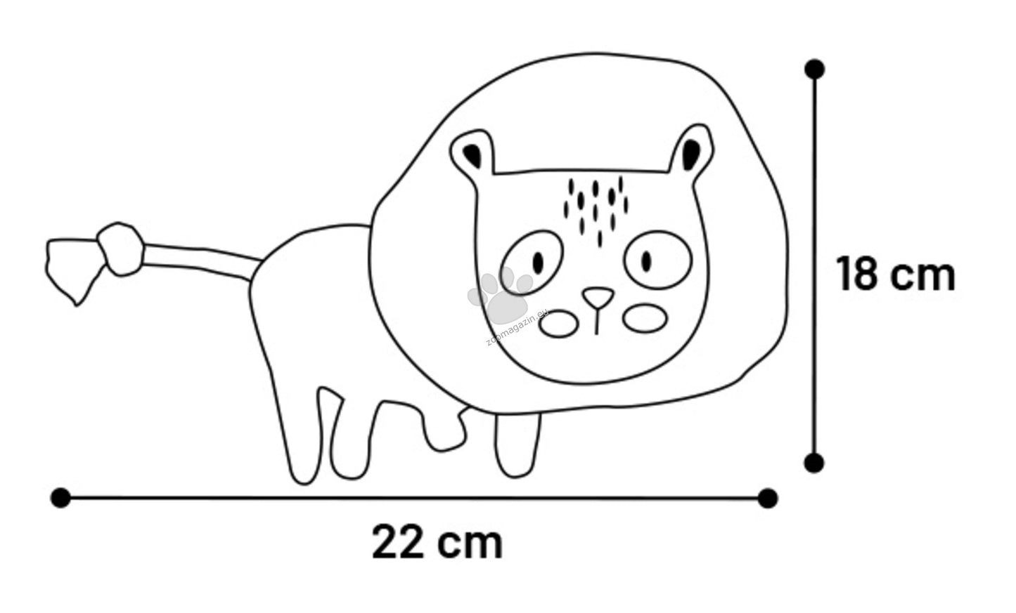 Flamingo Toy Saffia Lion with Rope Ochre - плюшена играчка 22 / 6 / 18 см