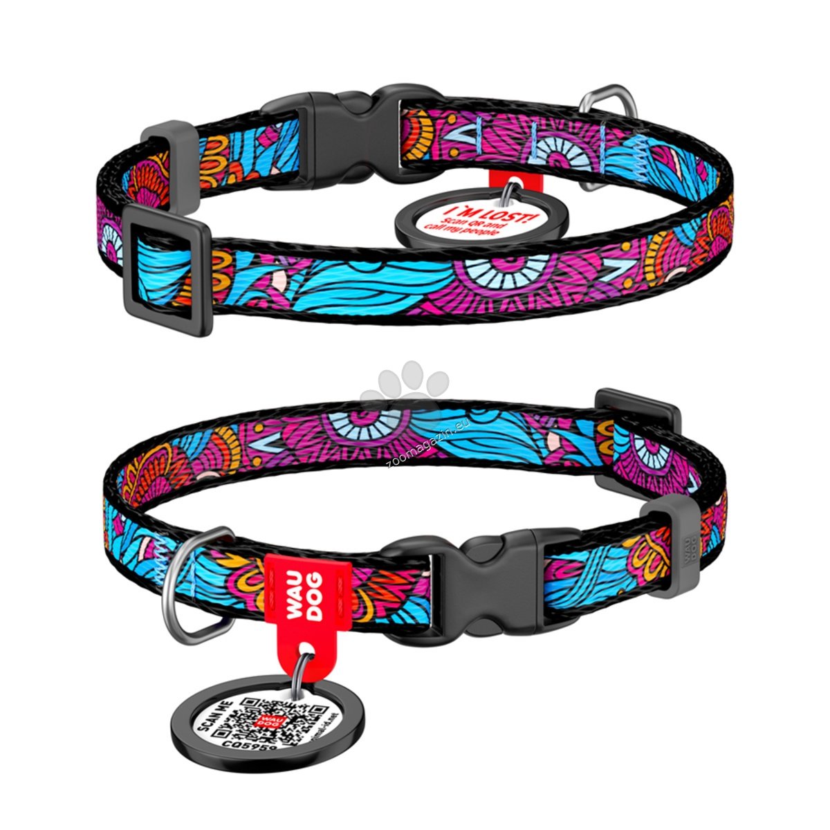 Waudog Collar Summer XS - нашийник с QR код за сигурност 20 / 30 см / 10 мм