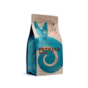 РАЗПРОДАЖБА Petkult Cat Probiotic Care Sensitive - пълноценна храна за възрастни котки със сьомга 2 кг
