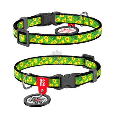 Waudog Collar Avocado М - нашийник с QR код за сигурност 28 / 40 см / 20 мм