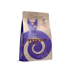 Petkult Cat Probiotic Care Hair and Skin - пълноценна храна за възрастни котки със сьомга 7 кг