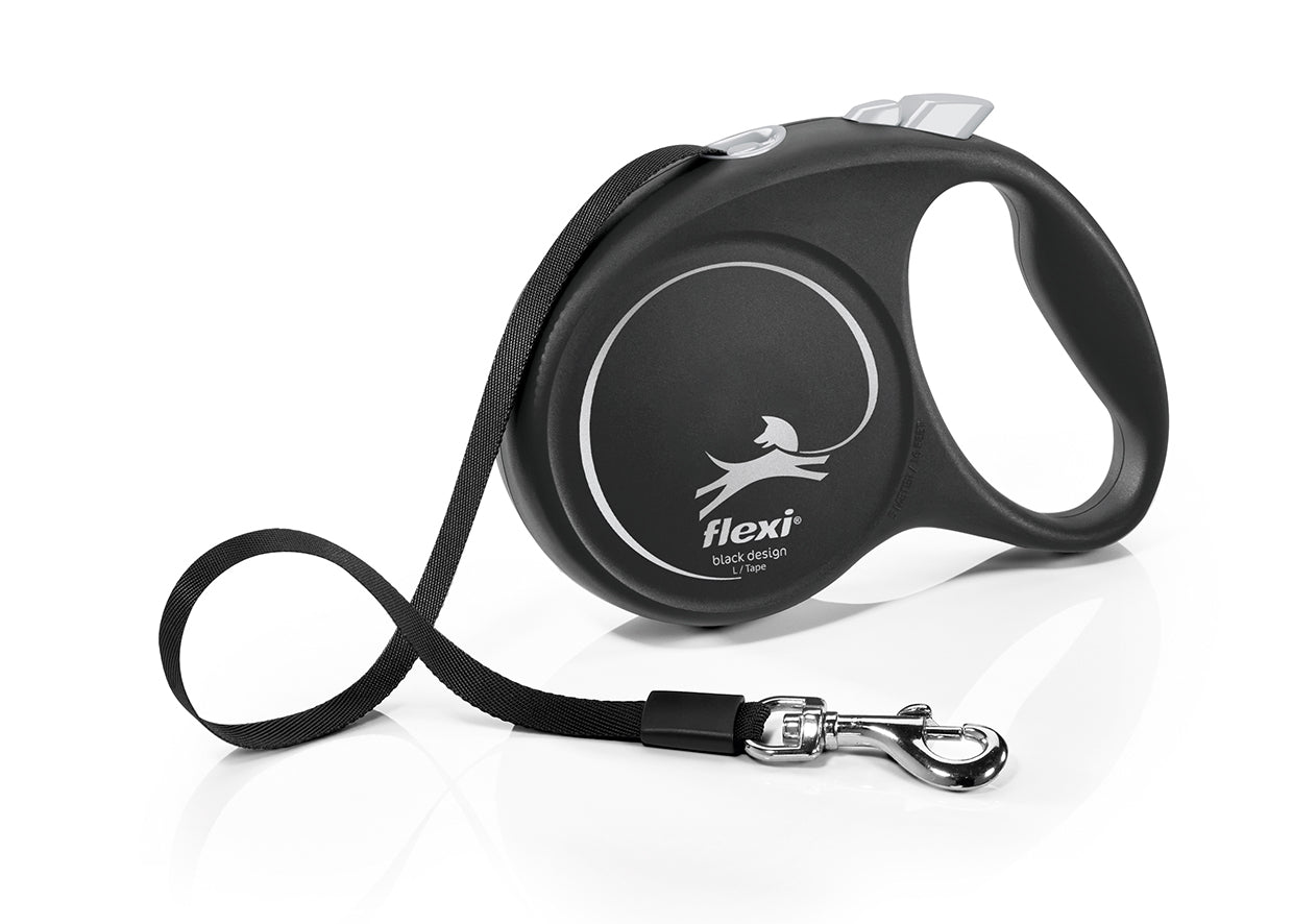 Flexi Black Design L - автоматичен повод лента, 5 метра, за кучета до 50 кг. / розов /