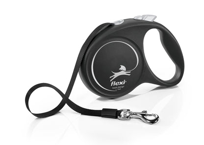 Flexi Black Design L - автоматичен повод лента, 5 метра, за кучета до 50 кг. / розов /