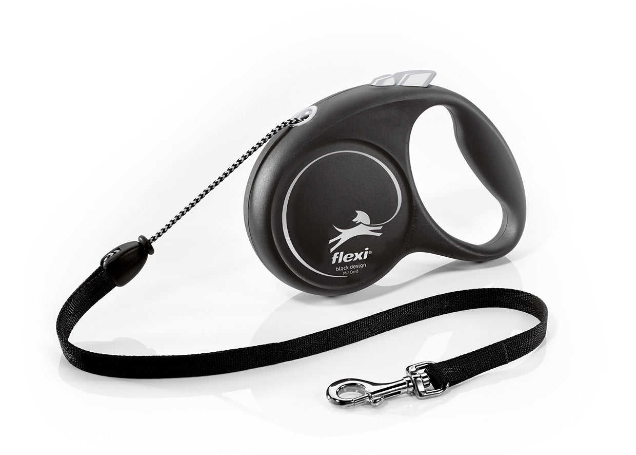 Flexi Black Design M - автоматичен повод въже, 5 метра, за кучета до 20 кг. / розов /
