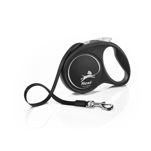 Flexi Black Design М - автоматичен повод лента, 5 метра, за кучета до 25 кг