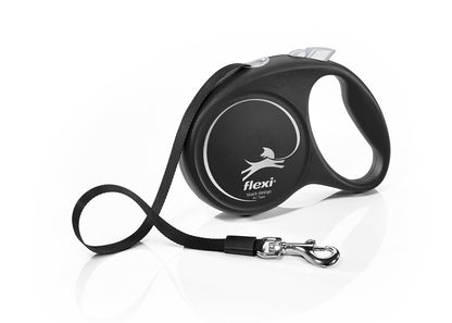 Flexi Black Design М - автоматичен повод лента, 5 метра, за кучета до 25 кг. / розов /