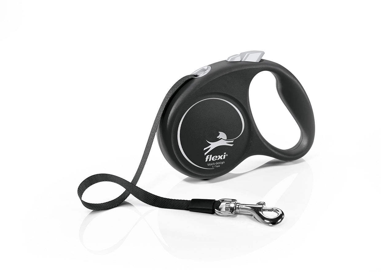 Flexi Black Design S - автоматичен повод лента, 5 метра, за кучета до 15 кг. / розов /