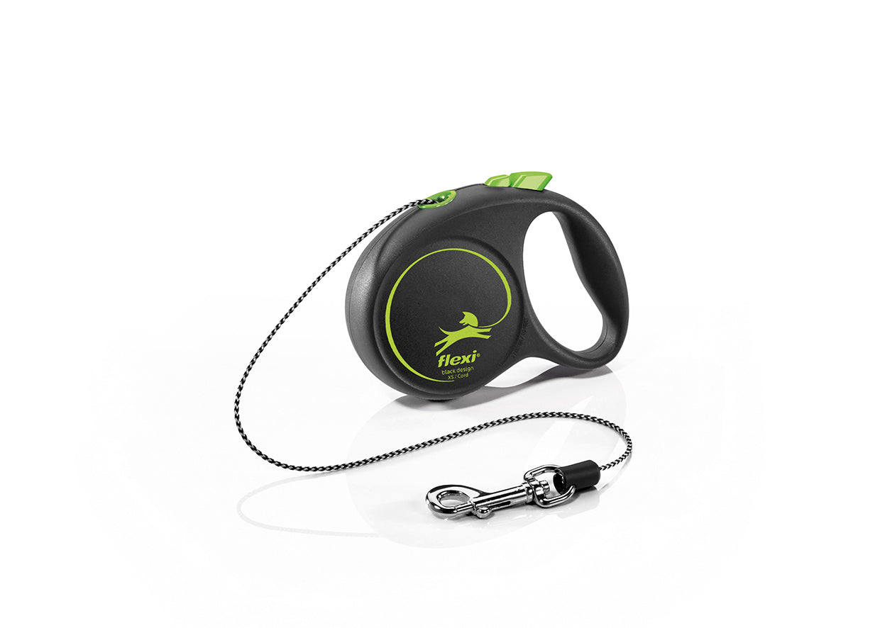 Flexi Black Design XS - автоматичен повод въже, 3 метра, за кучета до 8 кг
