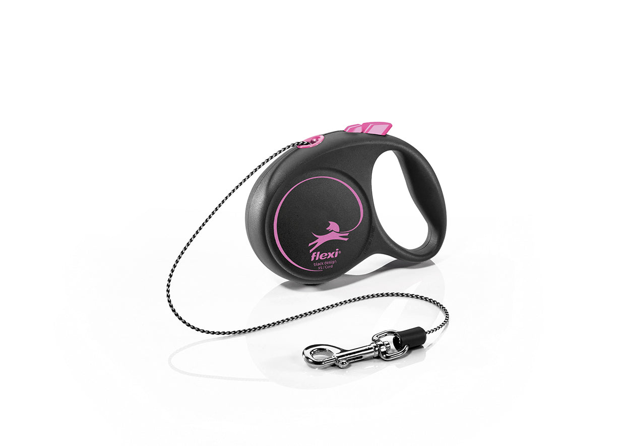 Flexi Black Design XS - автоматичен повод въже, 3 метра, за кучета до 8 кг