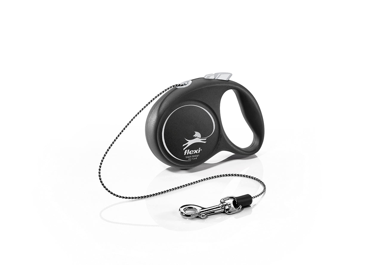 Flexi Black Design XS - автоматичен повод въже, 3 метра, за кучета до 8 кг
