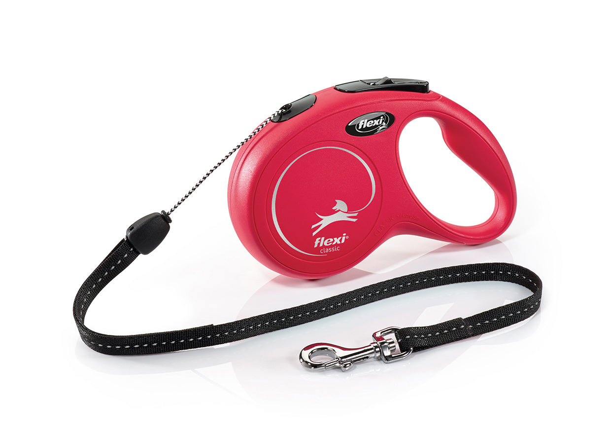 Flexi Classic Long S - автоматичен повод въже, 8 метра, за кучета с тегло до 12 кг. / червен /