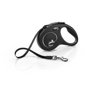 Flexi Classic S - автоматичен повод лента, 5 метра, за кучета с тегло до 15 кг. / черен /