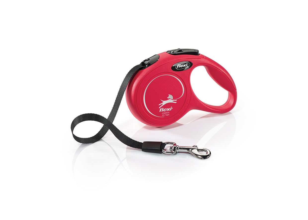 Flexi Classic XS - автоматичен повод лента, 3 метра, за кучета с тегло до 12 кг.  / розов /