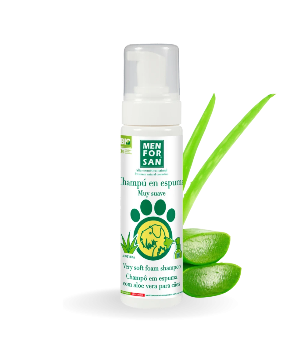 Menforsan Foam Shampoo with Aloe Vera - сух шампоан пяна за къпане и почистване без ползване на вода 200 мл.