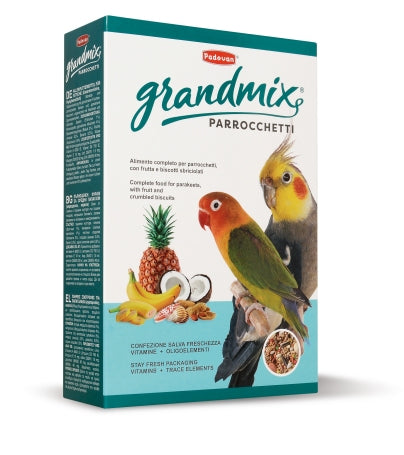 Padovan Grandmix Parrochetti - пълноценна храна за средни папагали с плодове