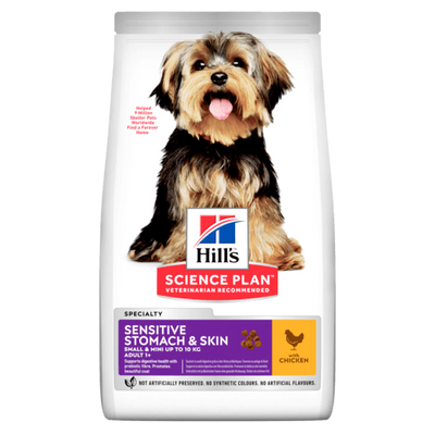 Hills Science Plan Small and Mini Adult Sensitive Stomach and Skin Chicken - суха храна за кучета с пилешко 3 кг