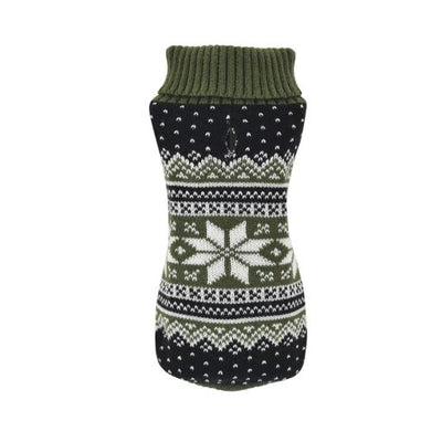 Nayeco Polar Flower Knitted Sweater - пуловер за кучета (зелен)