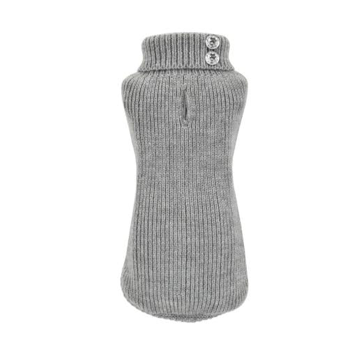 Nayeco Button Knitted Sweater - пуловер за кучета 25 см, сив