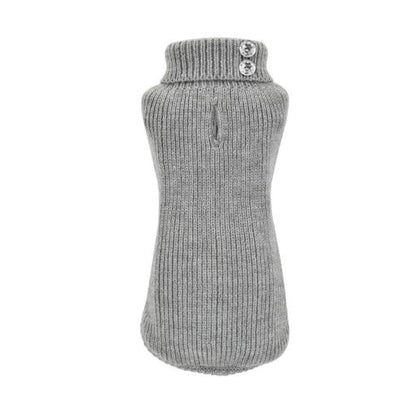 Nayeco Button Knitted Sweater - пуловер за кучета 25 см, сив