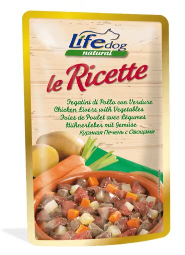 Life Natural Dog Chicken Liver with Vegetables - пилешки дробчета със зеленчуци 95 гр.