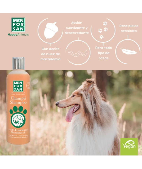 Menforsan Macadamia Oil Shampoo - подхранващ шампоан с масло от макадамия 300 мл