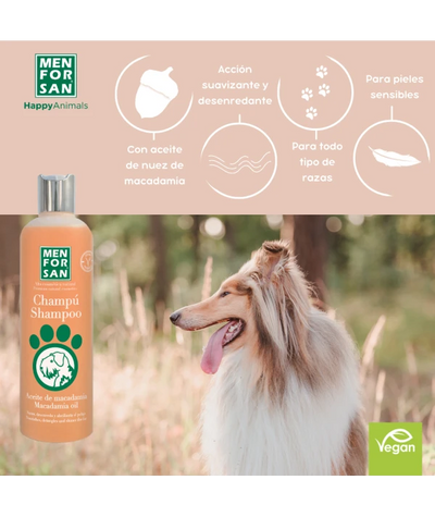 Menforsan Macadamia Oil Shampoo - подхранващ шампоан с масло от макадамия 300 мл
