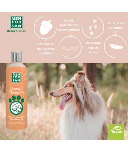 Menforsan Macadamia Oil Shampoo - подхранващ шампоан с масло от макадамия 300 мл