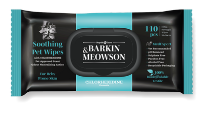 Barkin and Meowson Pet Wipes Chlorhexidine - мокри кърпички 110 бр