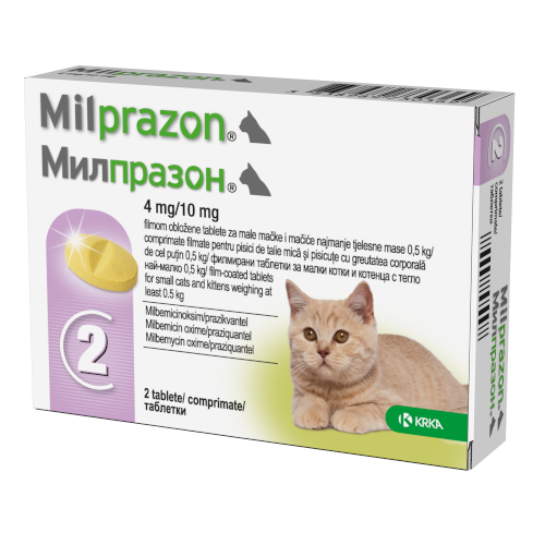 Milprazon / милпразон / 4 мг. / 10 мг. - за малки котки и котенца с тегло най-малко 0,5 кг.