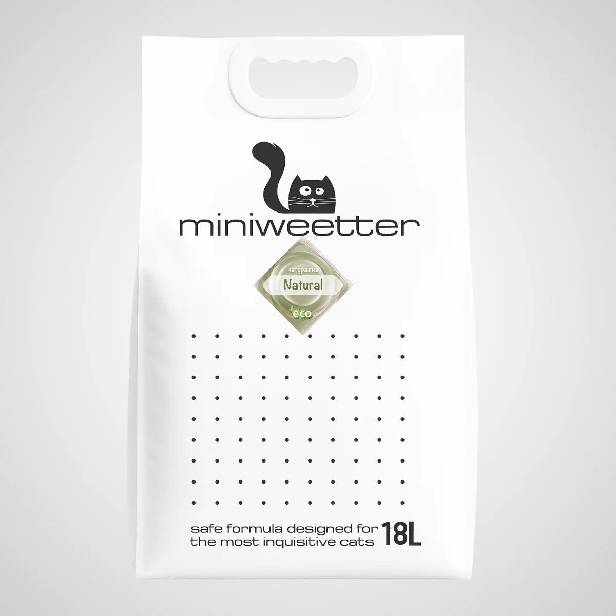 Miniweetter Natural - екологична котешка тоалетна от соя / без аромат / 18 литра