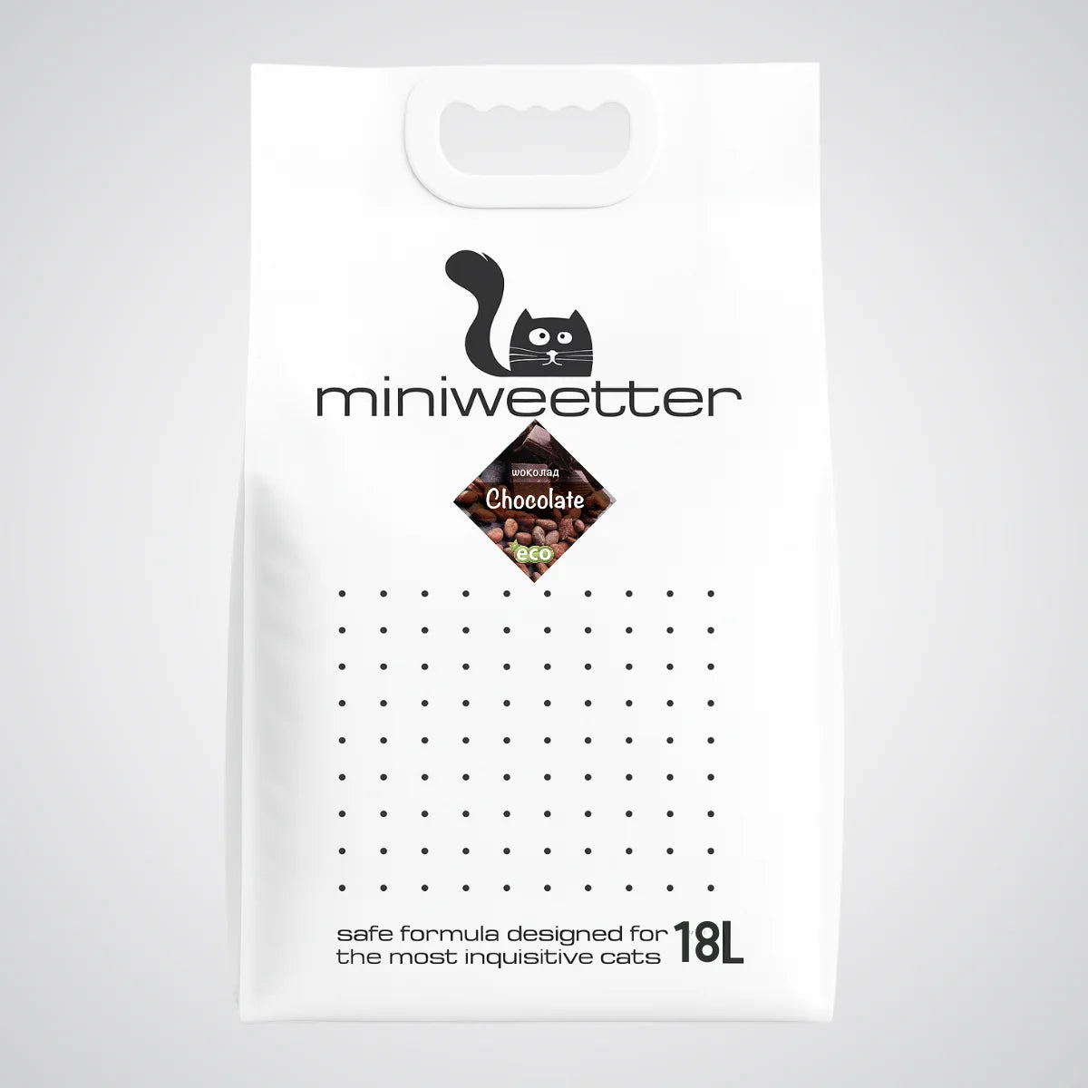 Miniweetter Chocolate - екологична котешка тоалетна от соя с аромат шоколад