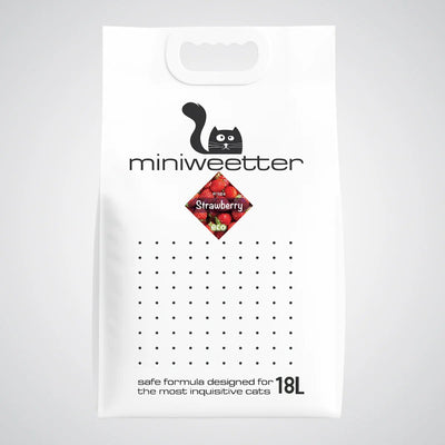 Miniweetter Strawberry - екологична котешка тоалетна от соя с аромат на ягода