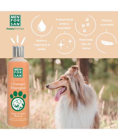 Menforsan Mink Oil Shampoo - шампоан с масло от норка, подходящ за козина с червеникави нюанси 300 мл