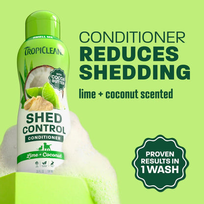 TropiClean Lime and Cocoa Butter Shed Control Conditioner for Pets - балсам за контрол на падащата козина при кучета и котки 355 мл
