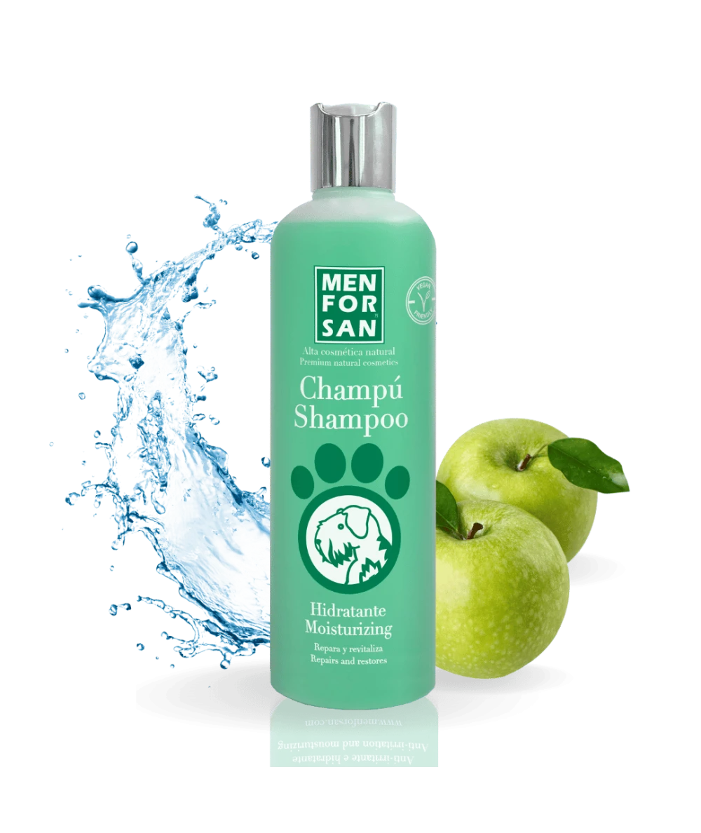 Menforsan Moisturizing Shampoo - хидратиращ шампоан със зелена ябълка, за дълга или гъста козина 300 мл.