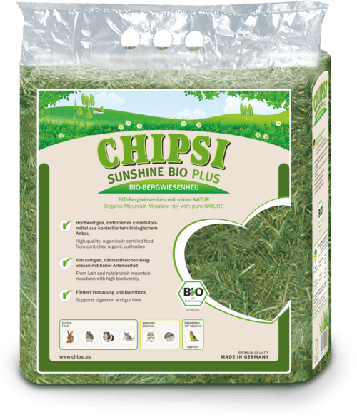JRS Chipsi Sunshine - сено от най-високо качество, с забележителен аромат и вкус за гризачи и малки животни, 1 кг