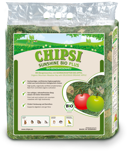 JRS Chipsi Sunshine Carrot - сено с моркови от най-високо качество, с забележителен аромат и вкус за гризачи и малки животни, 600 гр.