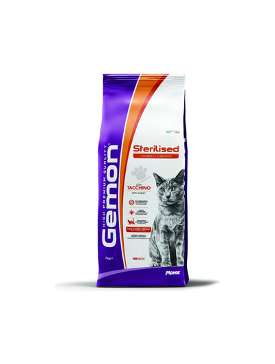 Gemon Sterilised Cat with Turkey - суха храна за кастрирани котки с пуешко месо 7 кг